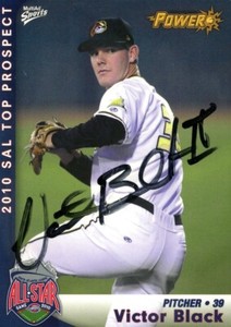 2010 West Virginia Power VICTOR VIC BLACK Signed Card autograph AUTO METS