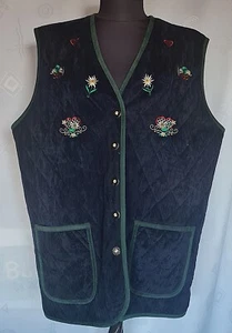 CHALECO VINTAGE TRACHTENOKTOBERFEST DIRNDL AZUL TIROL MUJER MANGAS: US14/EU 42 - Imagen 1 de 5