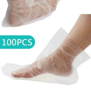 100pc Disposable Plastic Foot Covers Transparent Paraffin Wax K5C9 Therapy H7D4 - Bild 1 von 11