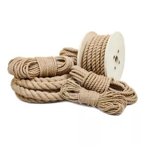 Corde de jute avec poulie Corde de chanvre Corde de chanvre naturel - Bild 1 von 9