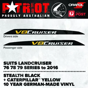 V8 CRUISER hood bonnet scoop bulge decal sticker Land Cruiser 70 76 78 79 - Picture 1 of 12