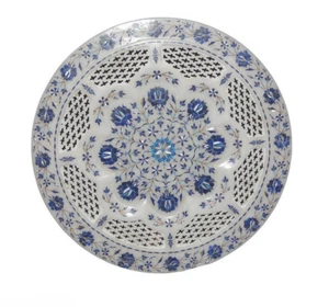 Plato de mármol piedra semipreciosa lapislázuli pietra dura arte hecho a mano artesanía - Imagen 1 de 1
