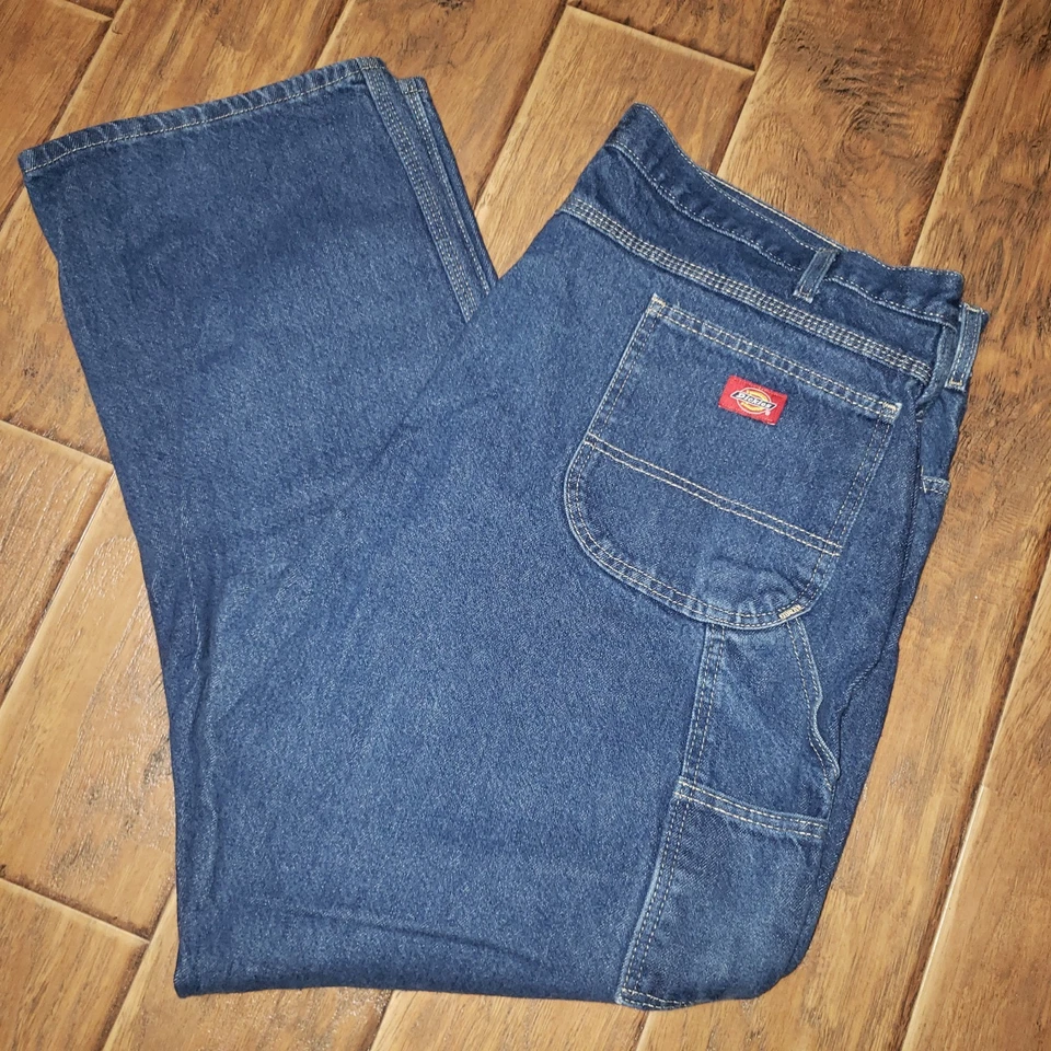 Pantalones de carpintero Dickies forrados de lana lavado oscuro talla 44x32 Foto 1 de 4