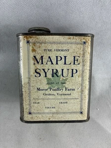 Antike reine Vermont Ahornsirup Dose, Morse Geflügelfarm, Groton Vermont - Bild 1 von 6
