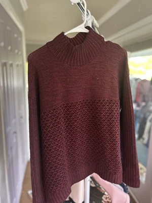 Suéter Pullover Toad & Co. Para Mujer Lana Merino Borgoña Talla Mediana Foto 1 de 3