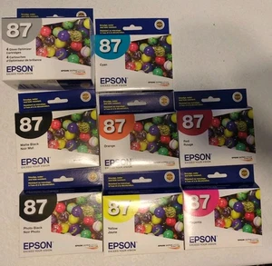 8 Epson 87 Druckertinte versiegelte Patronen 2013 mehrfarbig  - Bild 1 von 13