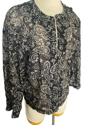 Кардиган женский Chicos размер 1 открытый спереди блестки черный пейсли чистый нарядный - Изображение 1 из 4