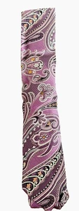 Jos A Bank charakteristische gold lila Brokat Paisley Seidenkrawatte für Herren gebraucht, in einwandfreiem Zustand - Bild 1 von 2