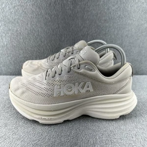 Hoka One One Bondi 8 Running Shoes Womens Size 7 Gray Lunar Rock 1127952LRNC - Picture 1 of 24