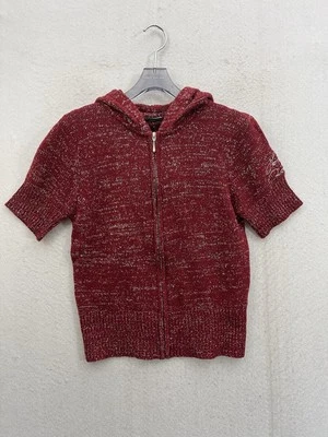 Harley Davidson Sudadera con Capucha Mujer Mediana Roja y Plateada Lana Motocicleta Foto 1 de 4