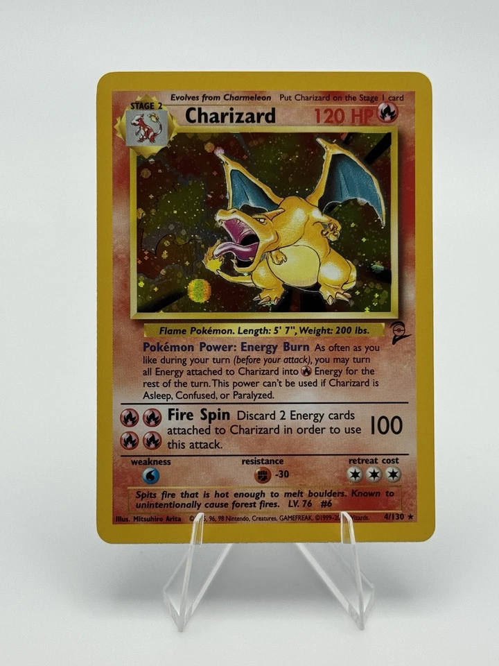 Charizard 004/130 Base Set 2 Holo WoTC Vintage Pokemon - Image 1 of 4