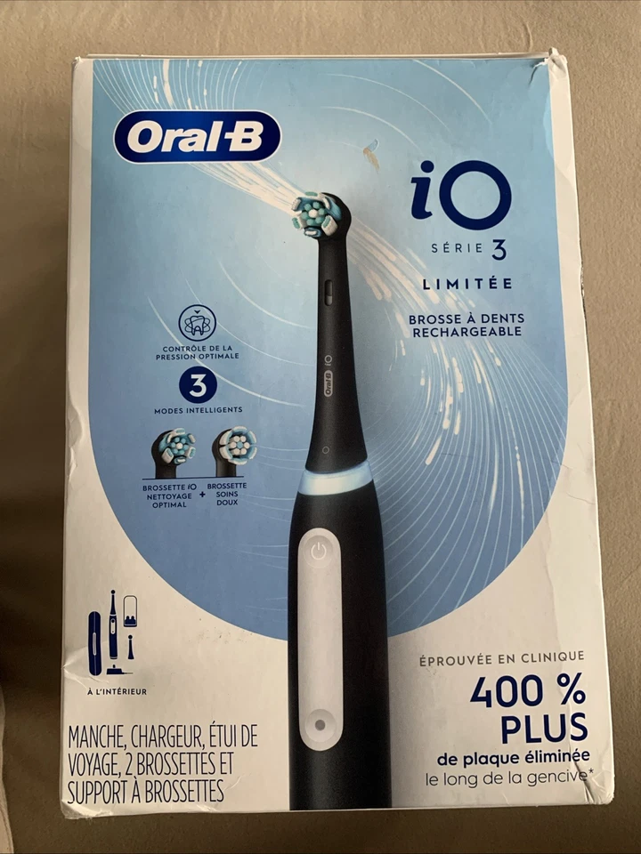 Cepillo de dientes eléctrico recargable Oral-B iO Series 3 Limited, BLANCO caja abierta Foto 1 de 4