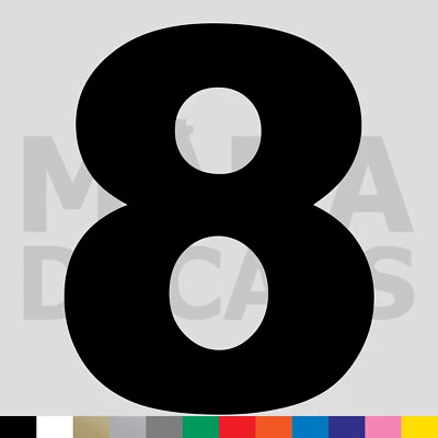 Calcomanía troquelada de vinilo número ocho 8 - negrita Foto 1 de 2