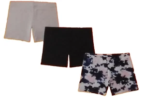 Member's Mark Girl's 3-Pack Bike Cartwheel Shorts Blue Tie Dye/Silver/Blue 4/5 - Picture 1 of 7