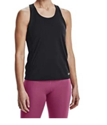 Women's Under Armour Heatgear Racer Tank Top Black Size Small 1293998-001 - Image 1 of 4