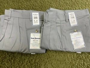 TOM SAWYER BOYS SCHOOL DRESS PANTS LOT OF 2 SIZE 16 WAIST 28 GRY NEW WITH TAGS - Picture 1 of 1