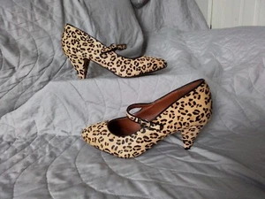 Next Pony Skin Animal Print High Heel MJ's Size UK7 EU41 - Picture 1 of 7