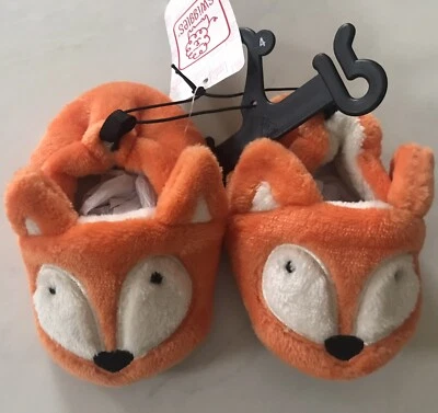 Swiggles Brand ~ Orange Color ~ Fox Face Slippers ~ Infant Size 4 NWT - Image 1 of 3