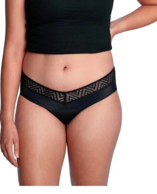 Thinx Period Underwear Panties Holds Up to 12 Tampons Leakproof Black Lace 1X - Image 1 of 4