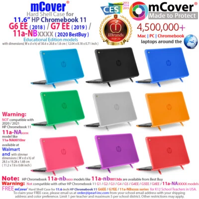 NUEVO ESTUCHE RÍGIDO TRANSPARENTE mCover® para Chromebook HP de 11,6" 11a-NBxxxx G6EE G7EE Foto 1 de 4