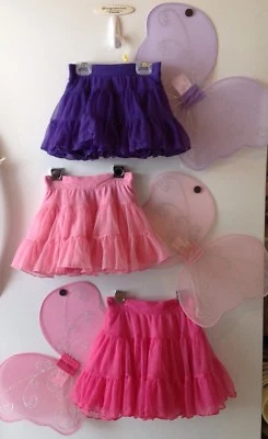 Niñas Tul Volantes Tutús Faldas Alas de Hadas Rosa Claro y Oscuro Púrpura Talla 2T 3T 5T Foto 1 de 4