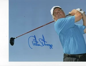 CURTIS STRANGE SIGNED 8X10 PRO GOLFER HITTING DRIVER - Picture 1 of 1