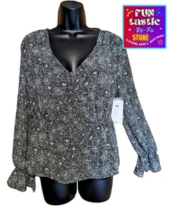LADIES BLOUSE NORDSTROM RACK Brand. (2 Layers) Elastic waist & cuffs. NEW. Sz S. - Picture 1 of 12