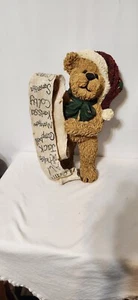 RARE-New Boyds Bears Garden Christmas Statue Kringlebeary Santa Large Resin 17" - Foto 1 di 8