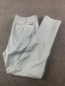 Ping Collection Mens Flat Front Striped Golf Pants Size 38x32 Green/Blue/White - Foto 1 di 11