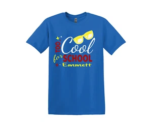 Personalized With Your Name Jungen Schulshirt ALLE GRÖSSEN klein med large xl - Bild 1 von 2