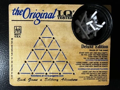 The Original IQ Tester Deluxe Edition 1976 Wooden Board Puzzle Peg Game Vintage - Image 1 of 3