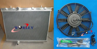  Aluminum Alloy Radiator + FAN FOR PEUGEOT 206 1999 99 -ON 00 01 02 03 04 05 06 - Image 1 of 4
