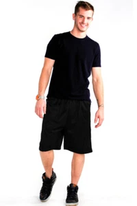 MENS ATHLETIC JERSEY 2 POCKET MESH SHORTS GYM WORKOUT BASKETBALL FITNESS S-5X - Picture 1 of 24