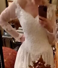 wedding dress size 10 white long sleeve