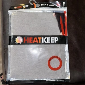 HeatKeep Men Pull-On Long Leg Leggings, Keep Warm & Stay Dry Heather Gray XL NEW - Picture 1 of 11