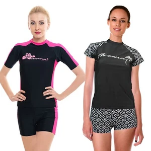 Women Rash Guard Ladies Two Piece Swimsuits Bathing Suits Swimwear Surfing Vest - Picture 1 of 11