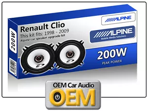 Renault Clio Front Door speakers Alpine 13cm 5.25" car speaker kit 200W Max - Picture 1 of 2