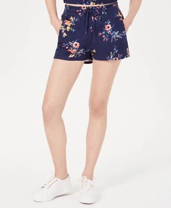 Material Girl Juniors Printed French Terry Soft Shorts Size X-Small Dark Floral - Picture 1 of 2