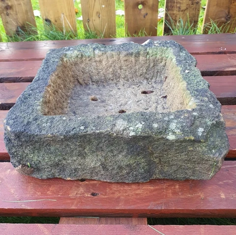 Amazing Square Hand Carved Natural Stone Planter/Trough Cover