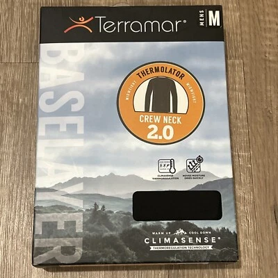 Terramar Thermolator 2.0 Hombre Crew Base Capa, Negro, Mediano Foto 1 de 4