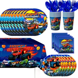 Monster Truck Kinder Deko Auto Geburtstags Deko Junge Party Set Teller Mitgebsel - Bild 1 von 10