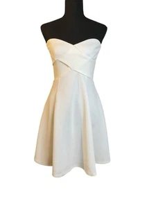 Francesca’s Off White Short Strapless Dress NWT Small - Picture 1 of 12