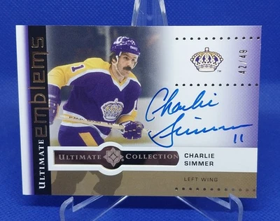 Charlie Simmer  2024-25 Ultimate Collection /49 Gold Emblems L.A. Kings  - Image 1 of 3