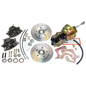 1955-58 Chevrolet Front Power Disc Brake Conversion Upper and Lower Slotted - Picture 1 of 9