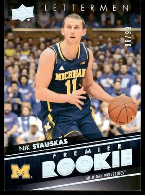 2014-15 Upper Deck Lettermen #72 Nik Stauskas Silver #/99 - Image 1 of 2