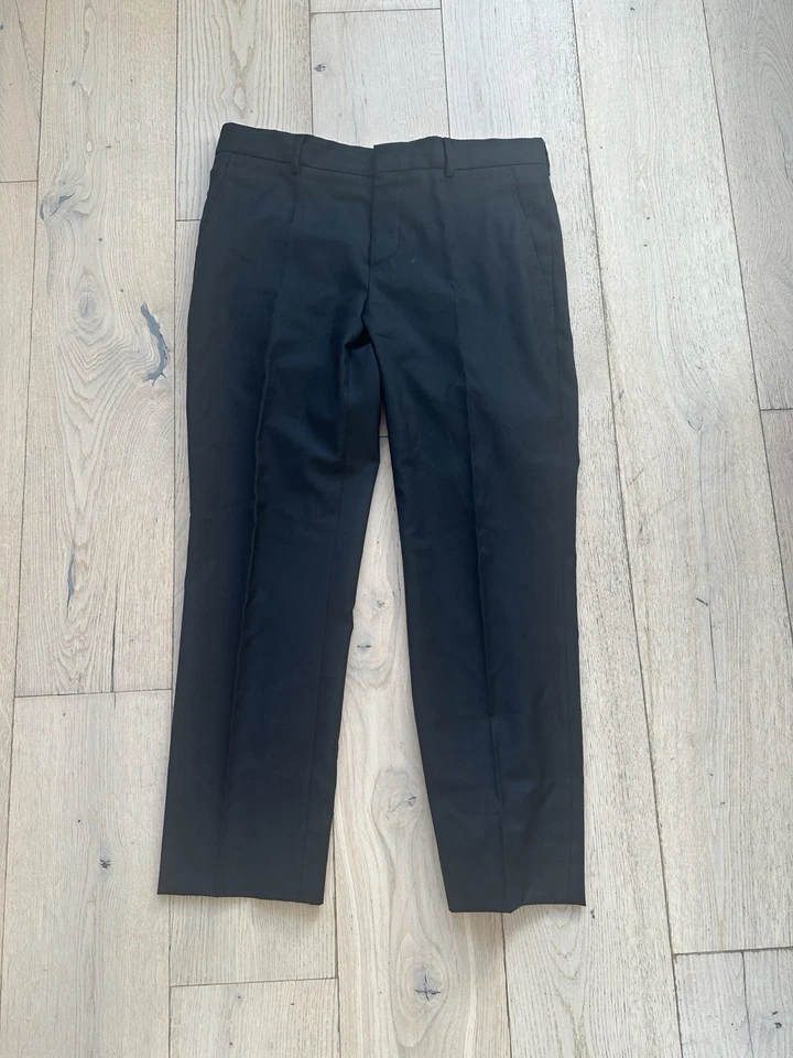 Pantalones de lana negros tallados para hombre talla 40. Perfecto para primavera verano otoño Foto 1 de 4