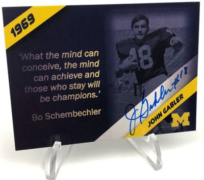 TK Legacy JOHN GABLER  AUTO RARE/100 Card 1969 Signed MICHIGAN WOLVERINES - Image 1 of 4