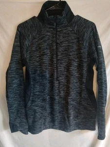 Columbia Womens (L) Black/Gray Long Sleeve Fleece 1/4 Zip Pullover - Picture 1 of 4