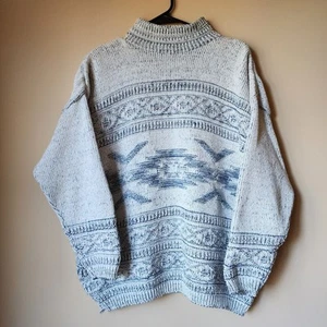 Vintage David Brett Sweater Womens Size Not Labeled XL? Cable Knit Gray Blue - Bild 1 von 7