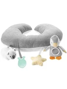 Nuby Pinguin Bauchzeit Kissen für Babys, grau und weiß Plüsch Kinderzimmer Accessoire - Bild 1 von 12